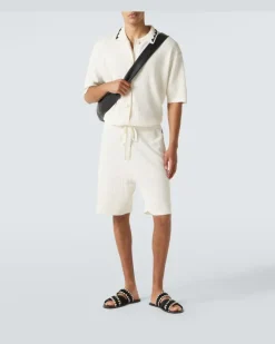 Besticktes Top aus Häkelstrick Beige