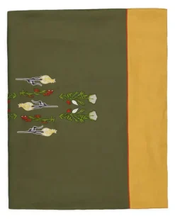 Bestickte Tischdecke - Grün