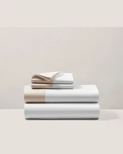 Bettlaken-Set aus Baumwollatlas Tan