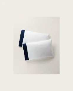 Bettlaken-Set aus Baumwollatlas Blue