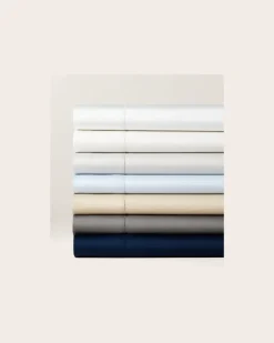 Bettlaken-Set aus Baumwollatlas White