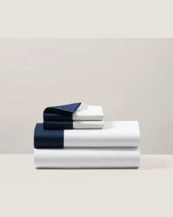 Bettlaken-Set aus Baumwollatlas Blue