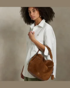 Beuteltasche Polo ID aus Wildleder Brown
