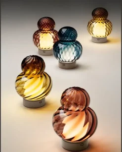 Bibendum Tischlampe mit Optik - Braun