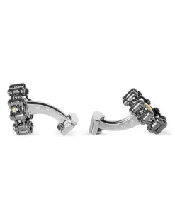 Bici Gear Manschettenknöpfe mit Kette - Silber