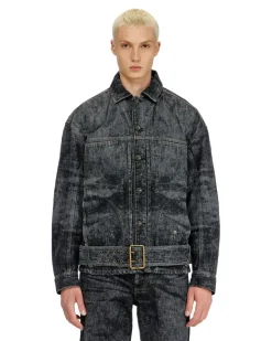 Biker-inspirierte Jeansjacke - Denim jacken - Herren - Grau