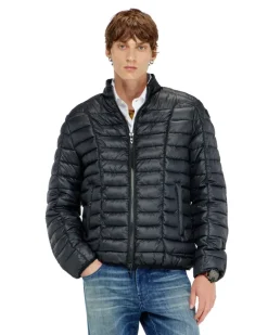 Biker-inspirierte Steppjacke mit tonalen Paspeln - Winterjacken - Herren - Schwarz