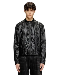 Biker-Jacke aus glänzendem Ripstop - Jacken - Herren - Schwarz
