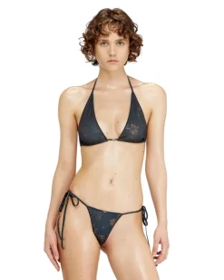 Bikini-Oberteil mit Metallic-Finish - BHs - Damen - Grau