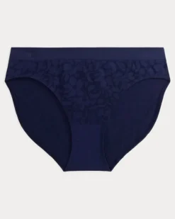 Bikini-Slip mit Blumenmuster Blue