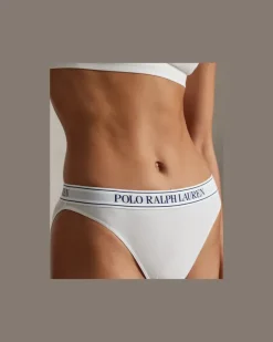 Bikini-Slip mit Repeat-Logo White