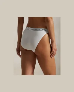 Bikini-Slip mit Repeat-Logo White