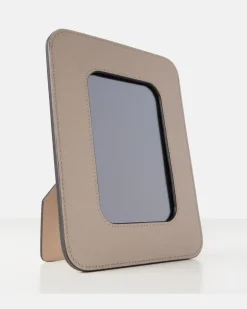 Bilderrahmen Polo Small aus Leder Grau