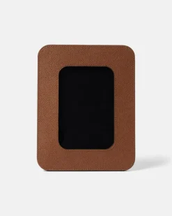 Bilderrahmen Polo Small aus Leder Braun
