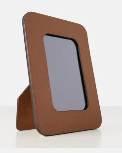 Bilderrahmen Polo Small aus Leder Braun