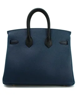 Birkin 25 Top Handle Bag — Navy and Black