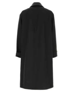 Black Exterior: Wool Silk Trench Coat