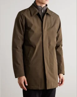 Blake 8240 Coated-Twill Trench Coat Brown