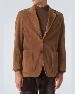 Blazer aus Baumwollcord Braun