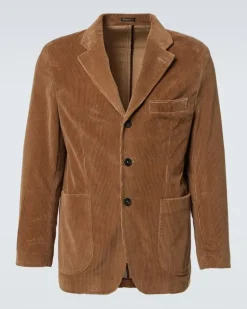 Blazer aus Baumwollcord Braun