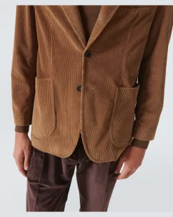 Blazer aus Baumwollcord Braun