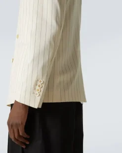 Blazer aus einem Baumwollgemisch Weiß
