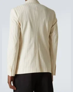 Blazer aus einem Baumwollgemisch Weiß