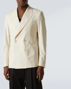 Blazer aus einem Baumwollgemisch Weiß