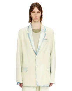 Blazer aus fließendem X-Ray-Bleach-Denim - Denim jacken - Herren - Blau