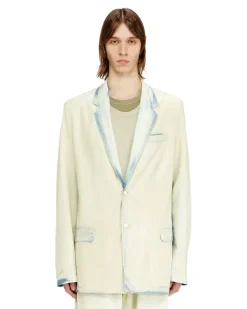 Blazer aus fließendem X-Ray-Bleach-Denim - Denim jacken - Herren - Blau