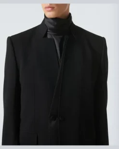 Blazer aus Gabardine aus Wollgemisch Schwarz