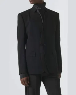 Blazer aus Gabardine aus Wollgemisch Schwarz