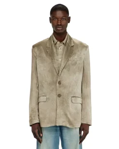 Blazer aus geknittertem Satin - Jacken - Herren - Braun
