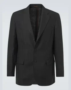 Blazer aus Leinen Schwarz