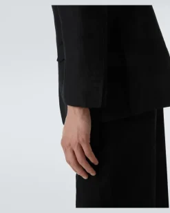 Blazer aus Leinen Schwarz