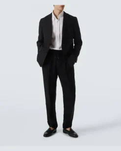Blazer aus Leinen Schwarz
