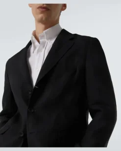 Blazer aus Leinen Schwarz