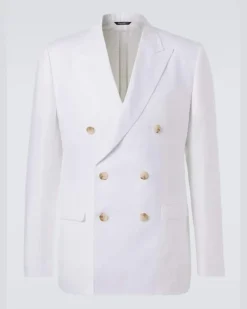 Blazer aus Leinen Weiß