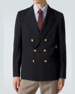Blazer aus Schurwolle Blau