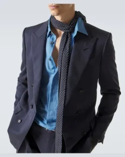 Blazer aus Seide Blau