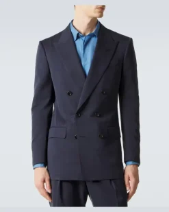 Blazer aus Seide Blau