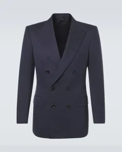 Blazer aus Seide Blau