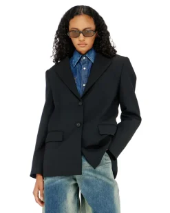 Blazer aus Wollmischung - Jacken - Damen - Schwarz