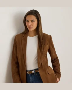 Blazer aus Ziegenwildleder Brown