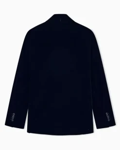 Blazer One Shot einreihig aus glattem Stretch-Samt Schwarz