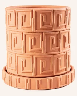 Blumentopf Magna Graecia Greca braun Orange