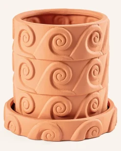 Blumentopf Magna Graecia Onda braun Orange