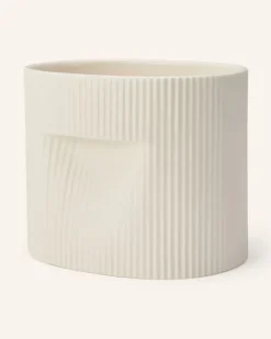 Blumentopf Ridge weiss Creme
