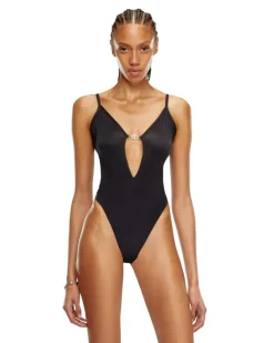 Body aus Mikrofaser mit Oval D-Plakette - Bodys - Damen - Schwarz