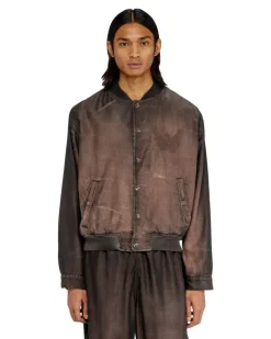 Bomberjacke aus fließendem, beschichtetem Denim - Denim jacken - Herren - Braun